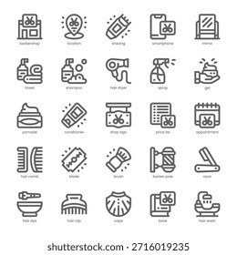 Barber Shop Icon pack for your website, mobile, presentation, and logo design. Barber Shop Icon outline design. Vector graphics illustration and editable stroke.