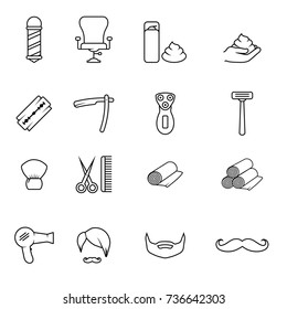 Barber shop icon set