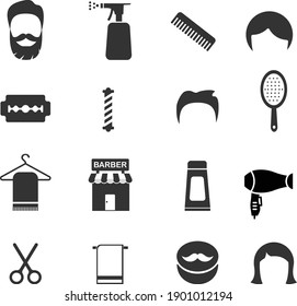 Barber Shop Icon Set Vector Design