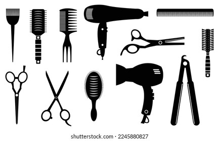 barber shop icon silhouette isolated on white background