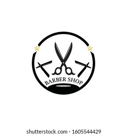 Barber shop icon and symbol template