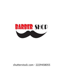 Barber shop icon text logo Free vector