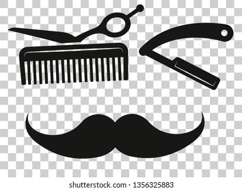 Barber Shop Icon Thin Line Set Style Equipment for Shaving and Grooming. Vector illustration
