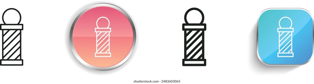 barber shop icon. Thin Linear, Regular and Button Style Design Isolated On White Background