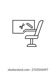 Friseur-Shop-Symbol, Vektorsymbol der besten Linie.