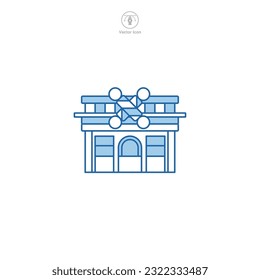 Barber Shop icon vector depicts a stylized grooming establishment, signifying hairstyling, grooming, men's care, fashion, and personal services