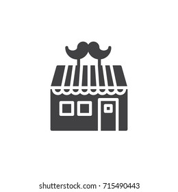 Barber shop icon vector, filled flat sign, solid pictogram isolated on white. Symbol, logo illustration.