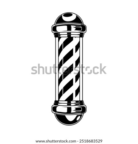 Barber Shop Icon Vector Isolated on White. Barber Shop Pole Lamp Icon, Symbol Isolated.