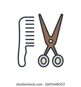 barber shop icons isolated on White Background. Flat style design