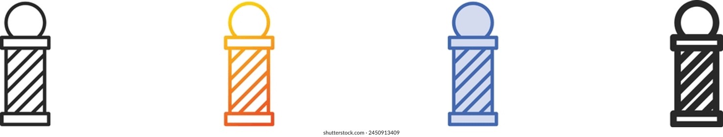 barber shop icon.Thin Linear, Gradient, Blue Stroke and bold Style Design Isolated On White Background