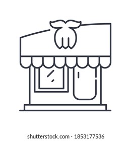 Barber shop image icon. Linear isolated illustration, thin line vector. Web design outline sign concept symbol with editable stroke on white background.