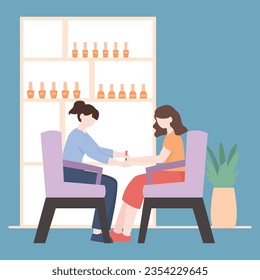 barber shop interior and beauty salon pro vector illustration cartoon character 