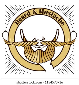 Barber shop isolated vintage label badge emblem. Vector illustration.