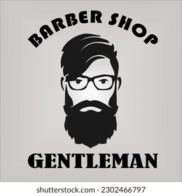 Barber shop isolated vintage label badge emblem. Vector illustration.