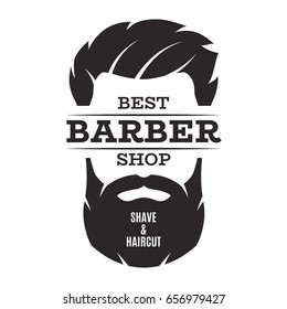 Barber shop isolated vintage label badge emblem. Vector illustration.