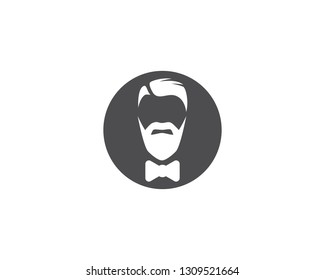 Barber shop label vector icon template
