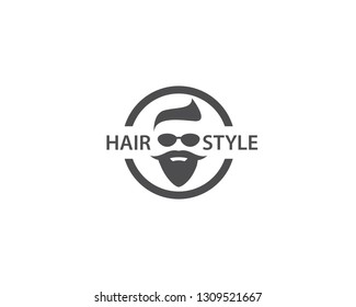Barber shop label vector icon template