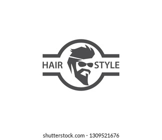 Barber shop label vector icon template