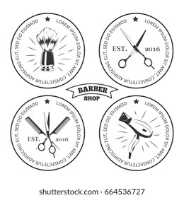 Barber shop labels isolated on white background. Logo barber shop. Vector illustration