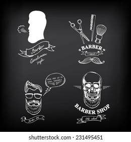 Barber shop labels,vector icons.