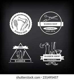 Barber shop labels,vector icons.