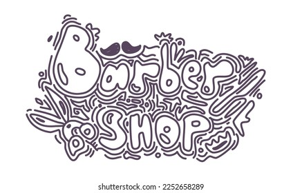 Barber shop lettering. Barbershop logo. Barber shop hand draw type text or typeface, barber typography. vector