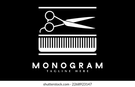 Barber Shop Logo abstract monogram vector template