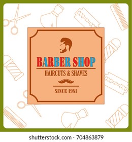 Barber shop logo, banner, label