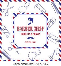 Barber shop logo, banner, label
