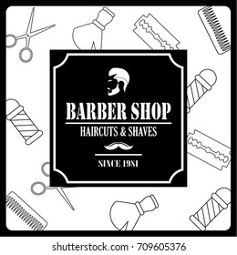 Barber shop logo, banner, label