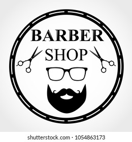 Barber Shop Logo. Barbershop emblem, label, badge, logo. Isolated. Flat design. Vector illustration.
