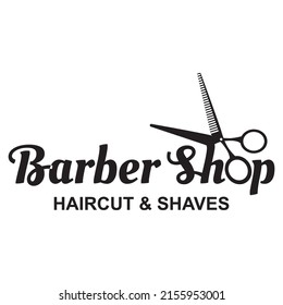 Barber Shop Logo, Barbershop Logo, Hair Scissors Logo.