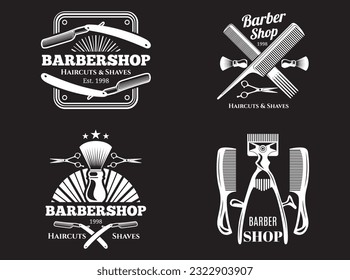 diseño de logotipo de barbería con fondo