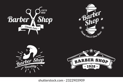 diseño de logotipo de barbería con fondo