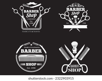 diseño de logotipo de barbería con fondo