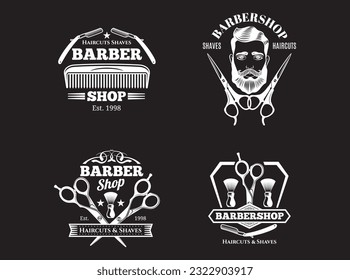 barber shop logo design with background