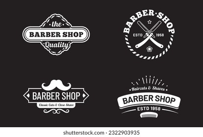 barber shop logo design with background