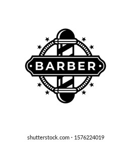 Barber Shop Logo Design Concept With Vintage and Hipster Style Logo.