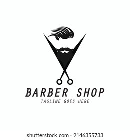 Barber shop logo design concept. Vector illustration