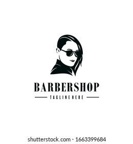 Barber shop logo design. Hair salon logo. Barber shop logotype. Girls hair salon logo.
