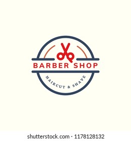 Barber shop logo design illustration