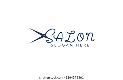 Barber Shop Logo Design Minimal Barber, Haircuts, salon scissors grooming logo Design Template.