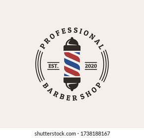 diseño del logo de la barbería con polo de estilo vintage