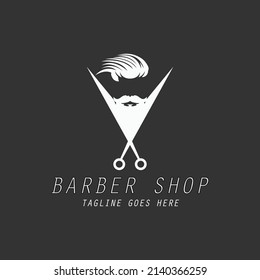 Barber shop logo design template. Vector illustration