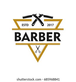 Barber shop logo design template