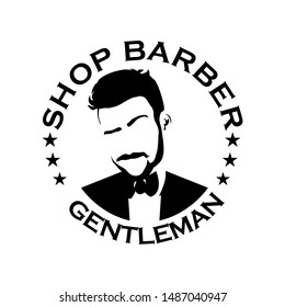 barber shop logo design vector template. Black and white logo