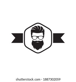 Barber shop logo design vector template