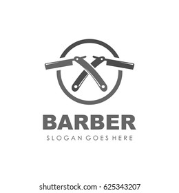 Barber shop logo design vector