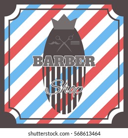 Barber shop logo in flat.