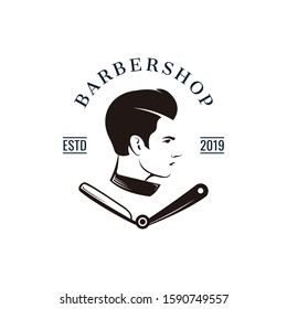 barber shop logo inspiration.flat design.vector illustration concept